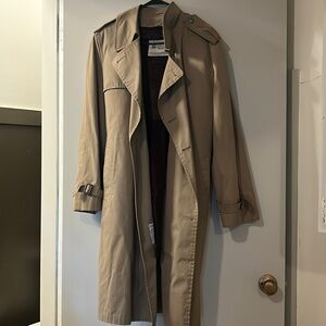 London Fog trench coat double lined fur